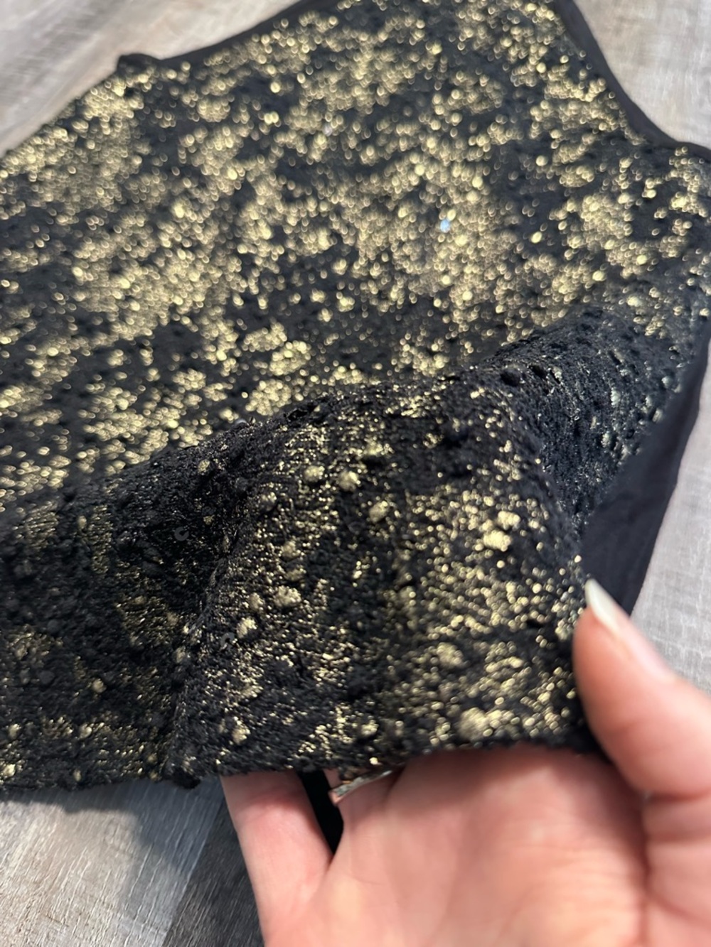 12 Pm By Mon Ami Black Halter Camisole with Gold Sequin Detail Size Small - Picture 4 of 10